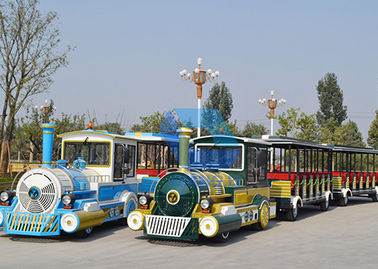 China El tren de visita turístico de excursión eléctrico modificado para requisitos particulares del tren del carnaval del paseo 42 de la capacidad sin rieles de los adultos monta fábrica