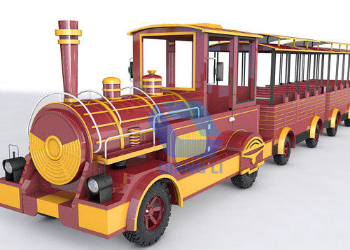 El tren de visita turístico de excursión eléctrico modificado para requisitos particulares del tren del carnaval del paseo 42 de la capacidad sin rieles de los adultos monta